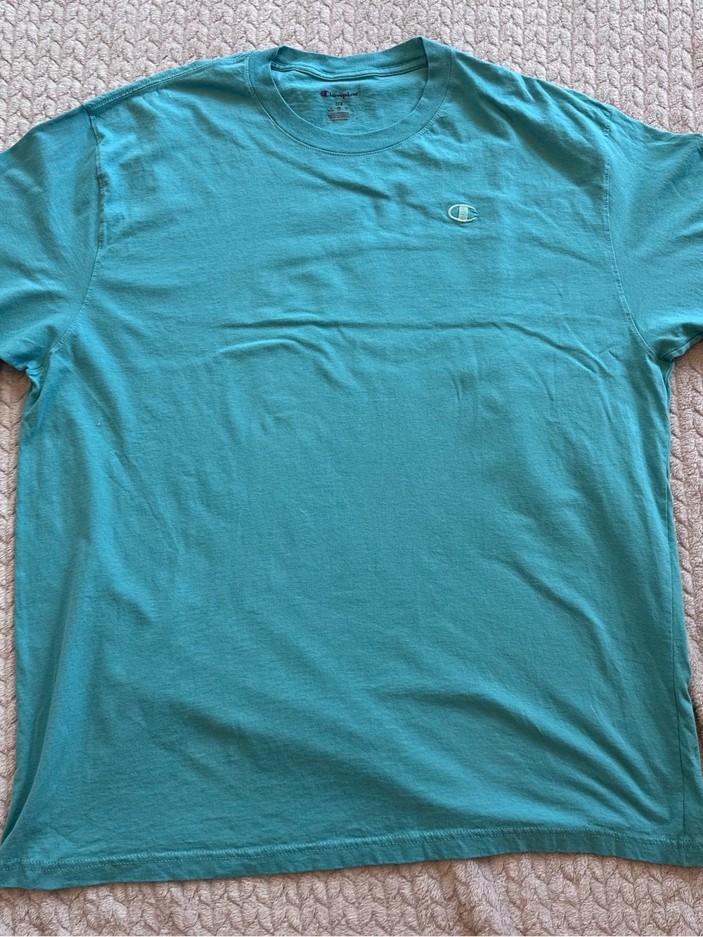 Heavy weight 3XB Champion Short-Sleeve Tee in Teal Blue